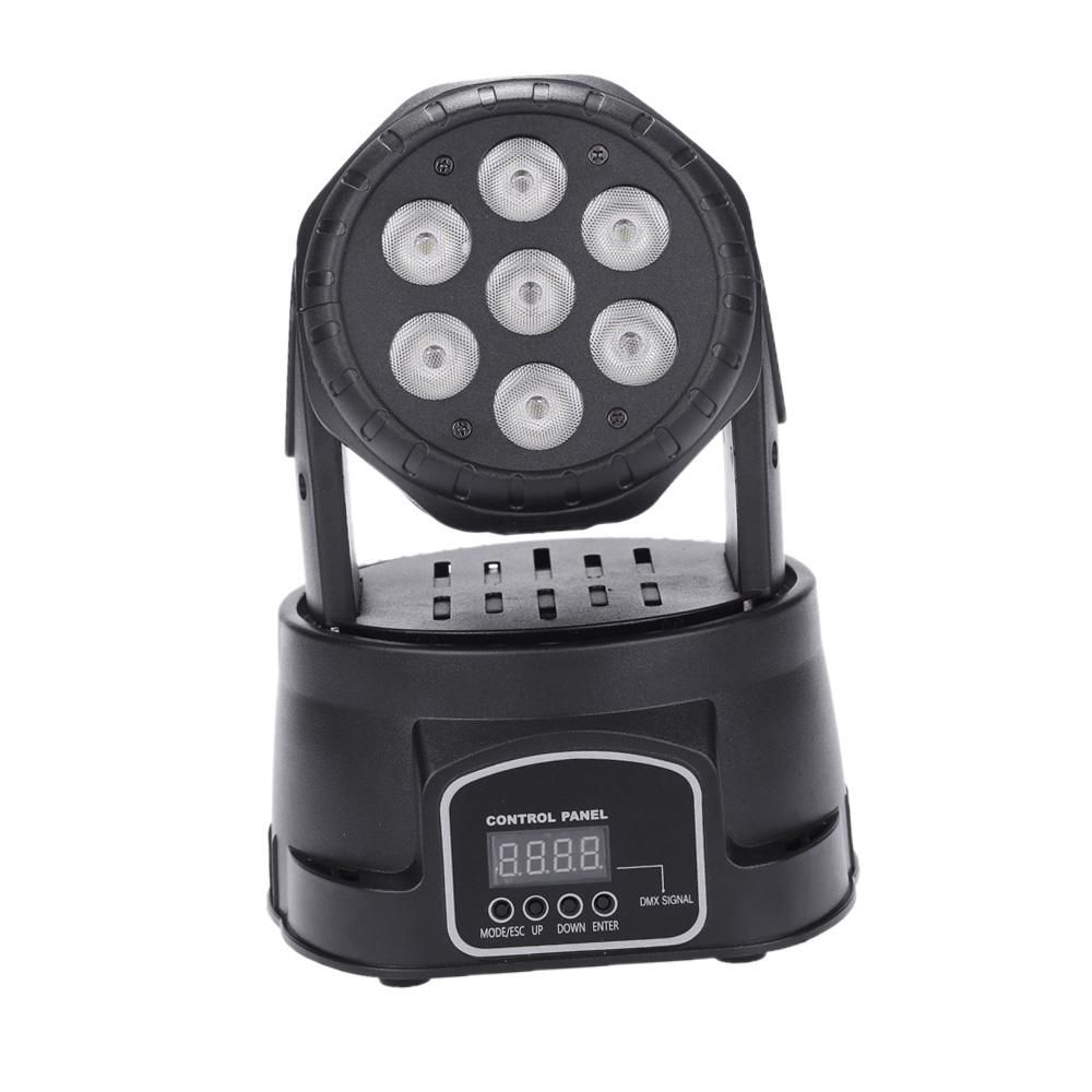 Lixada 7LED 105W RGBW 9/14 Channel DMX512 Mini Rotating Head Moving Stage Light Effect Lamp for Indoor Disco KTV Club Party