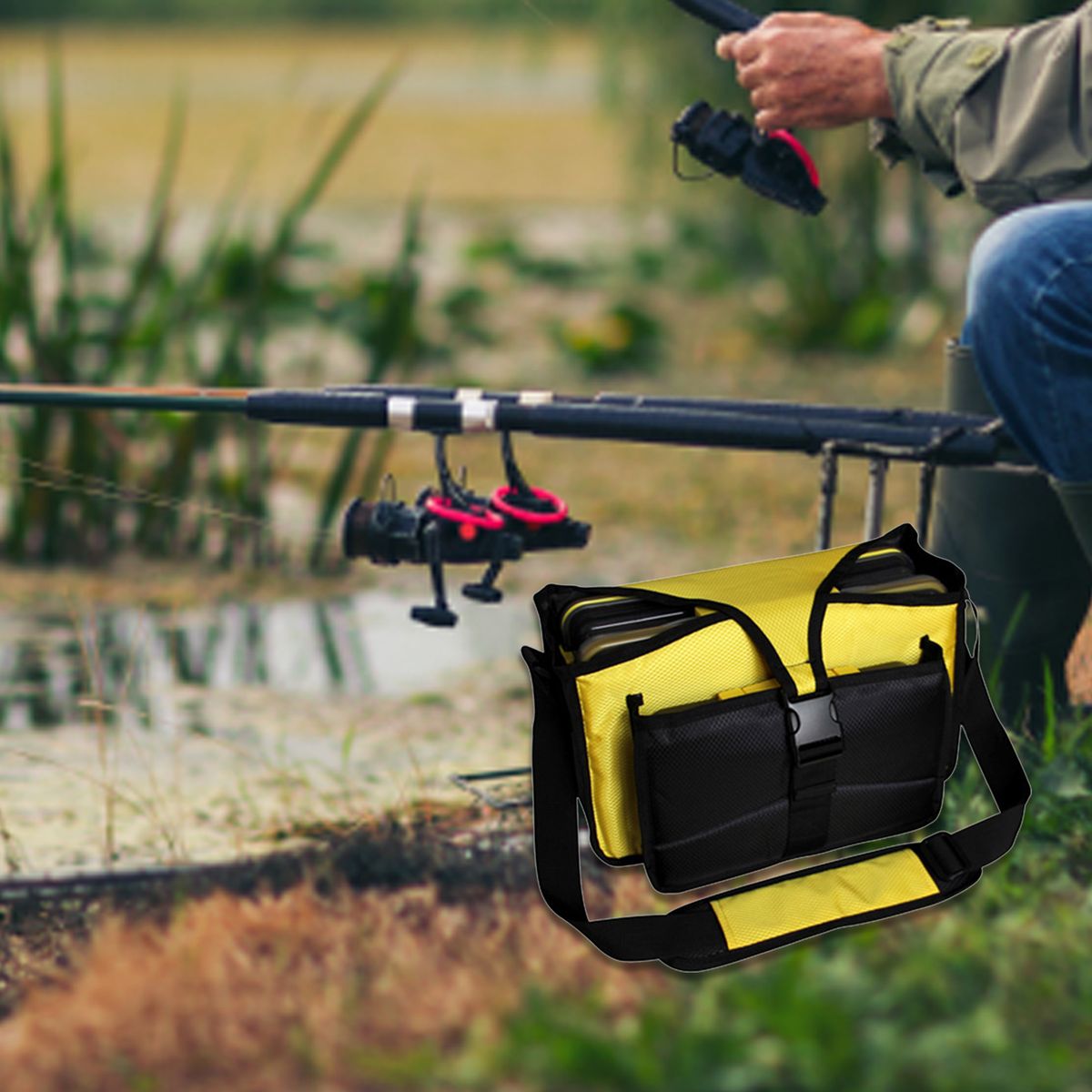 Portable Fishing Bag Two Carrying Methods-Yellow