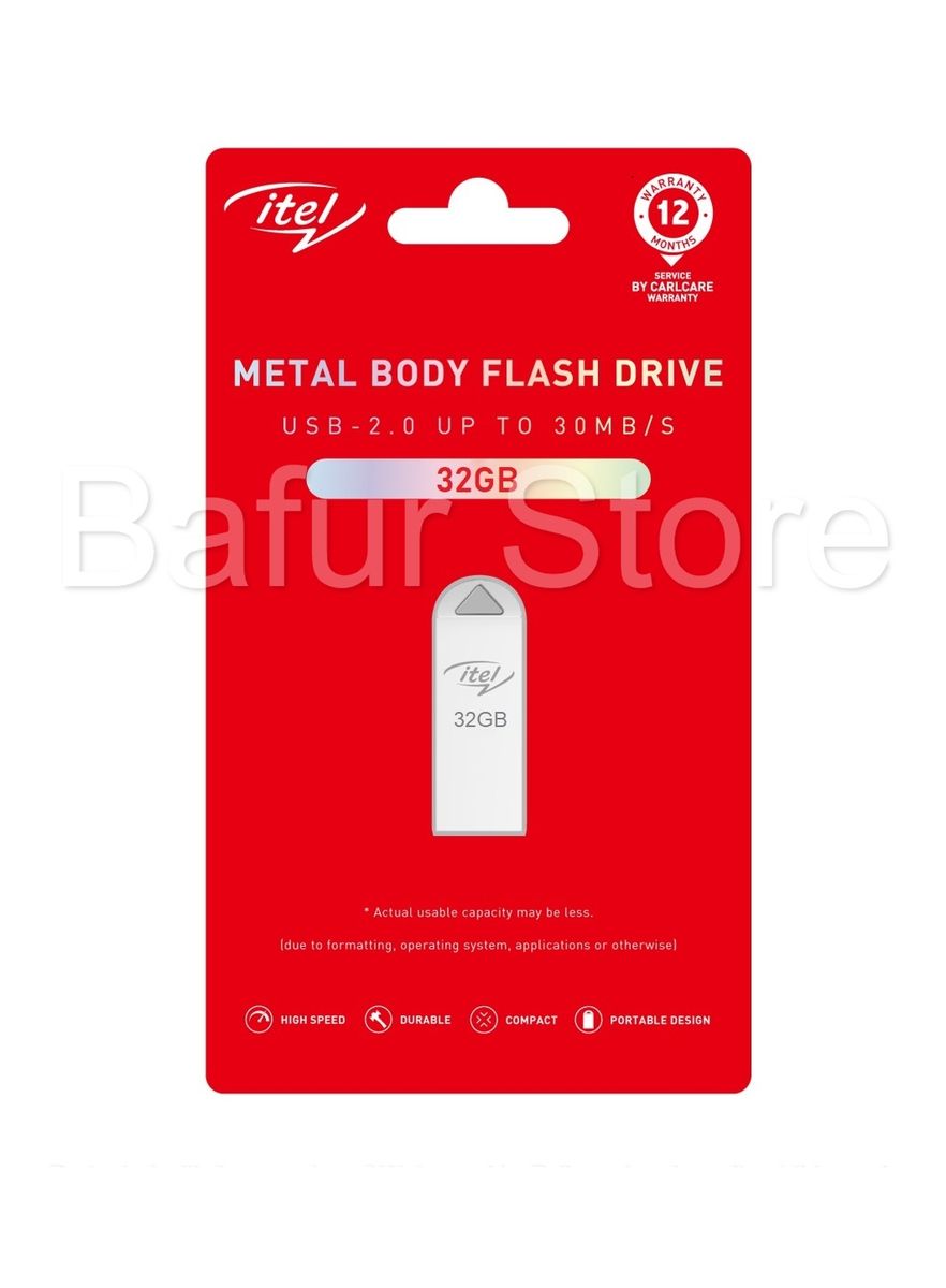 32GB Compact Metal Body USB 2.0 Flash Drive