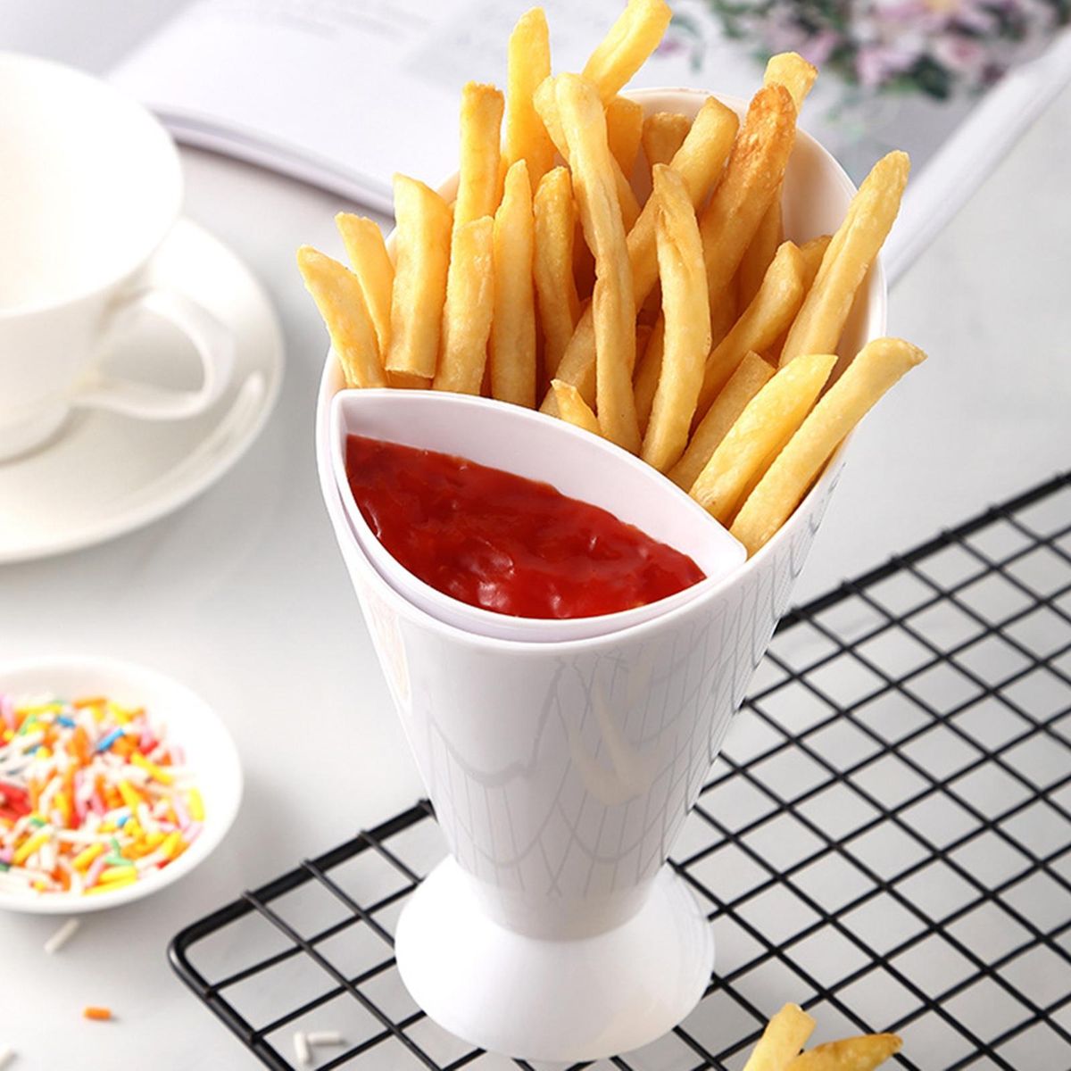 Chips Dish Snack Dish Vegetable Fruit Salad Cup White