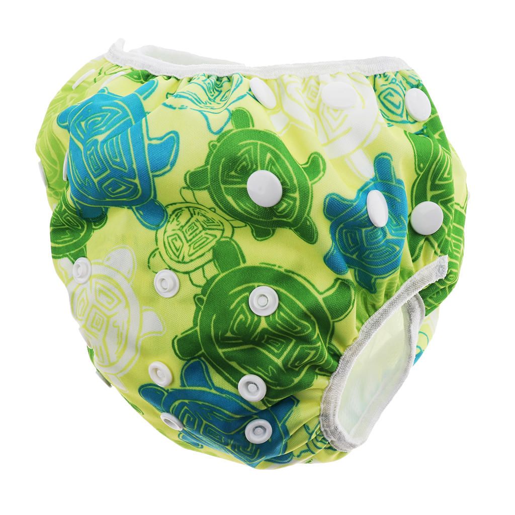 Baby Cartton Swim Diapers Reuseable Washable & Adjustable For Tortoise