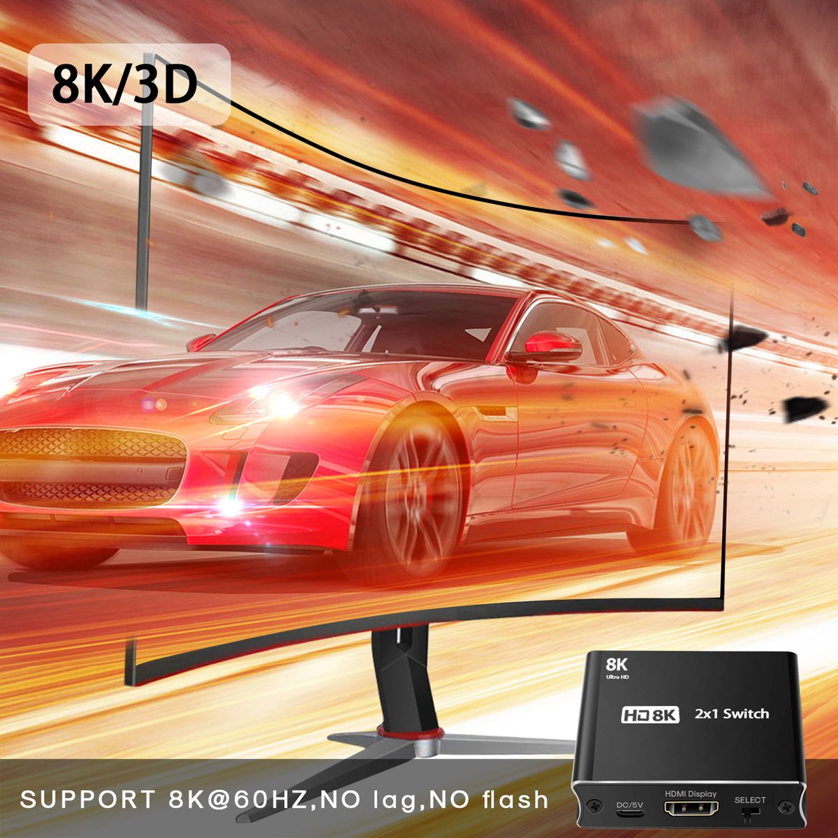 Hd 2X1 Switcher 2 In 1 Out High-Speed Hd Switcher Converter