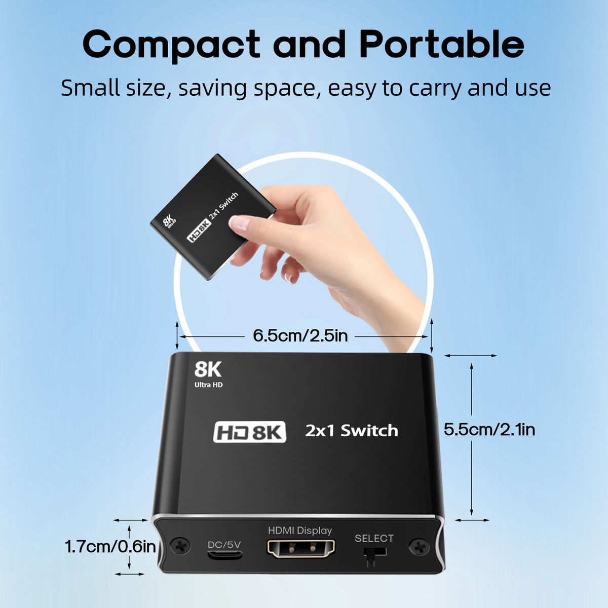 Hd 2X1 Switcher 2 In 1 Out High-Speed Hd Switcher Converter