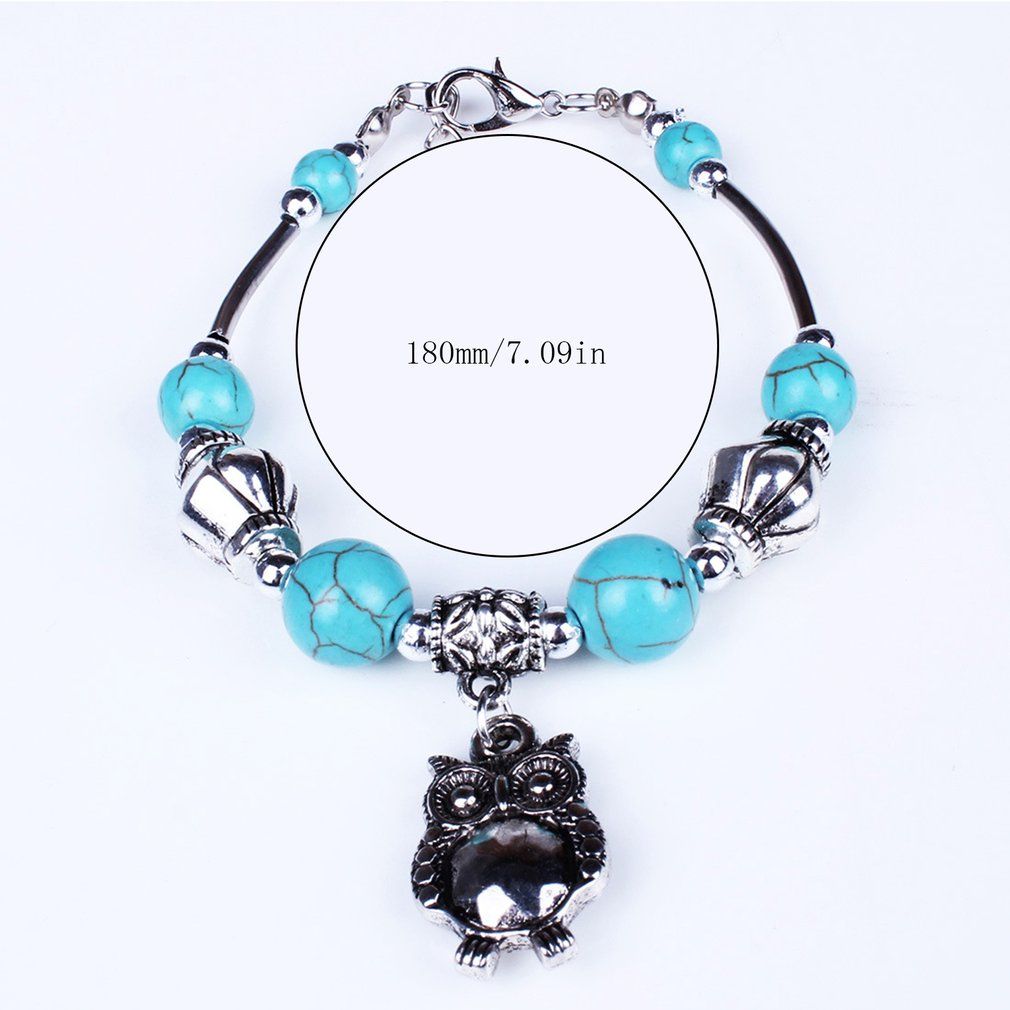 Ethnic Style Owl Turquoise Bracelet