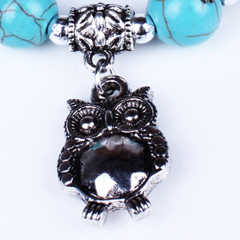 Ethnic Style Owl Turquoise Bracelet