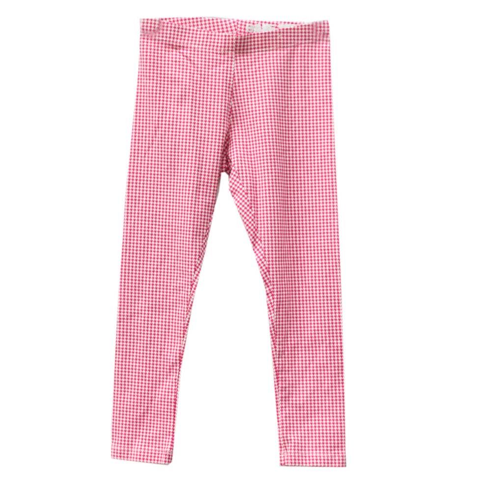 Girls Plaid Leggings  - Pink