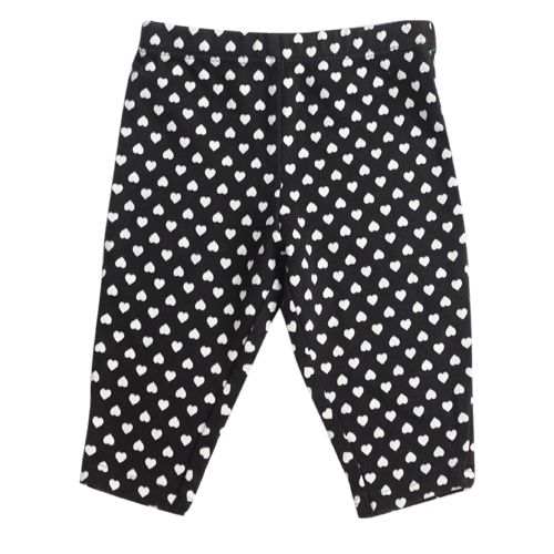 Girls  Dotted  Full Length Leggings -  Black/White