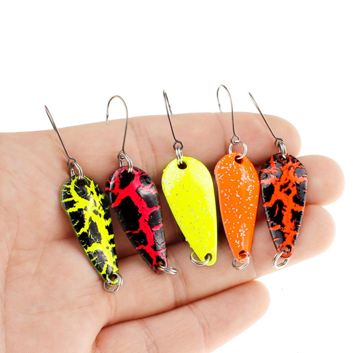 5Pcs 3.2cm 2.7G Fishing Spoon Lure Artificial Bait Fishing T