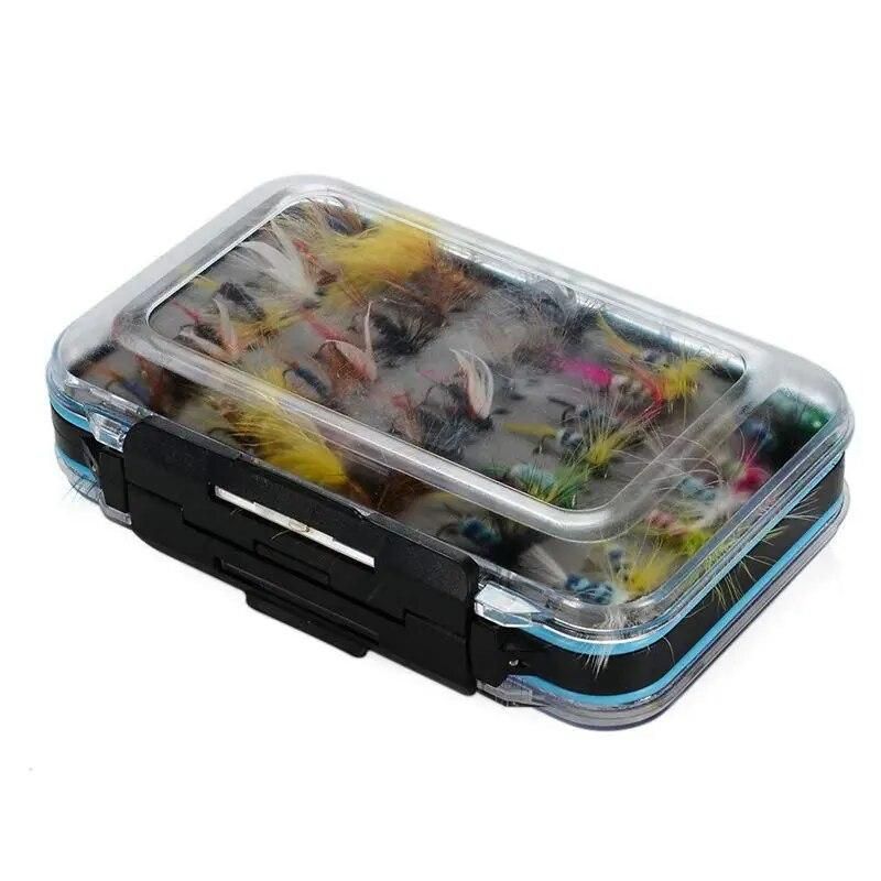 64pcs Dry Flies Bass Salmon Trouts Flies Nymph and Streamer Fly Fishing flies Kit Waterproof Fly Box for Trout Fly Fishing Fli