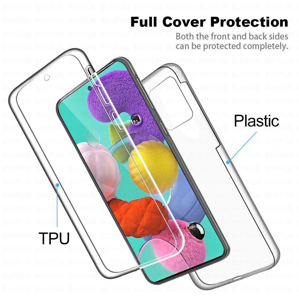 360 Front+Back Cover Soft Case For Samsung Galaxy A52 A72 5G A02 A02s A12 A51 A71 A32 4G A 02 S 02s 12 32 52 72 0 1 2 3 5 7 Case-transparent