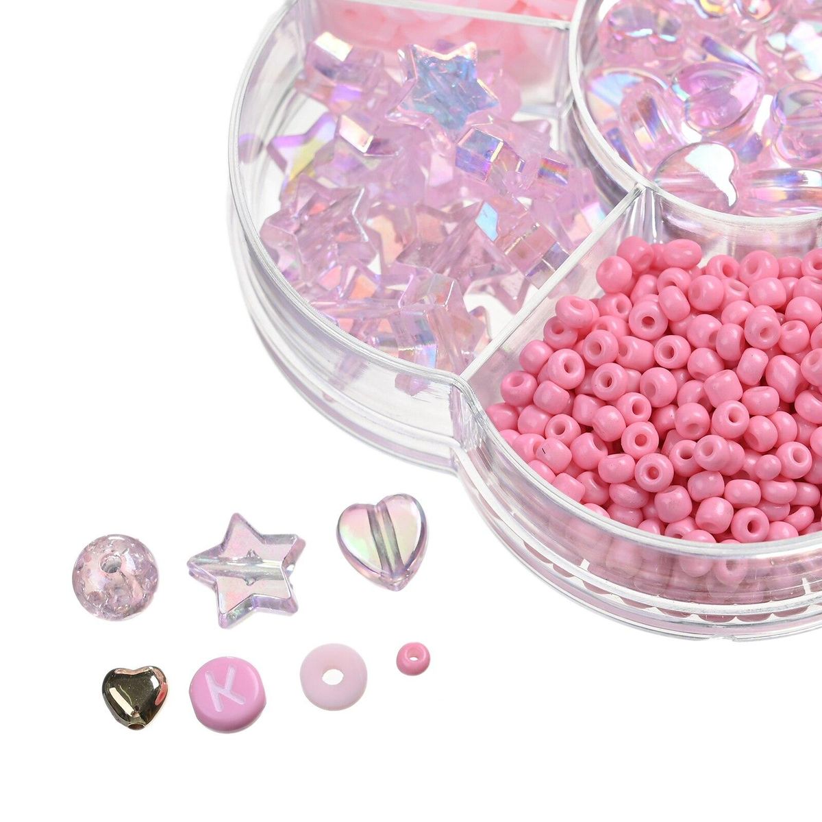 765pcs/Box Pink Letter Star Round Heart Seed Beads Loose Clay Spacer Beads For Jewelry Making Bracelet Necklace Diy Accessories