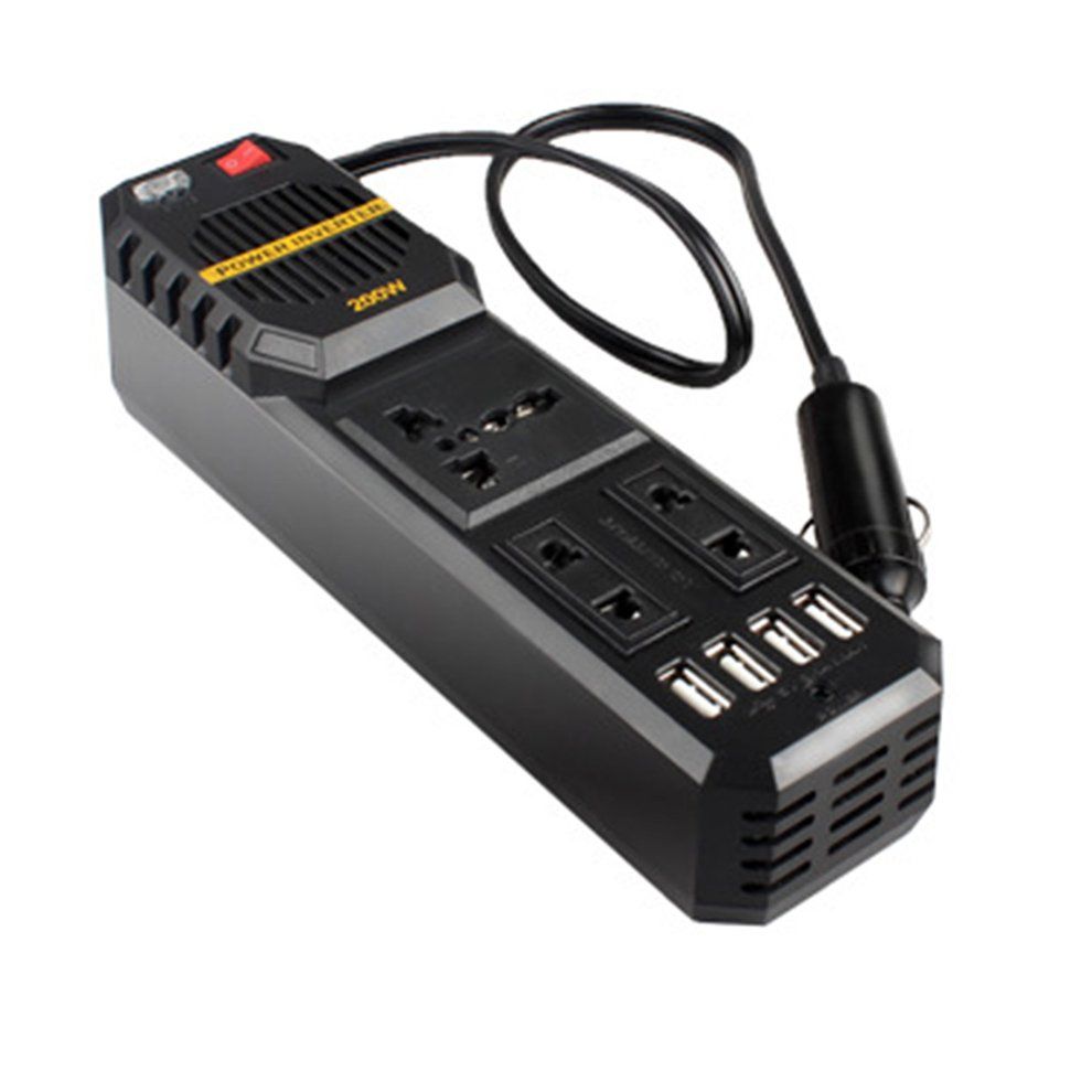 200W Mini  Ar Vehi Le Inverter   12V To A  220V High-power Power Inverter-Black