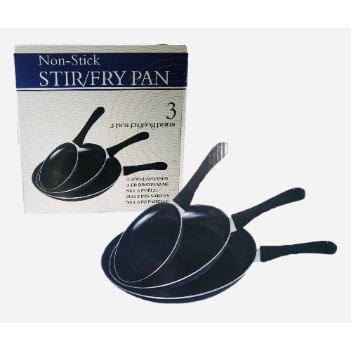 Non Stick Stir Fry Pan Set - 3 Pcs