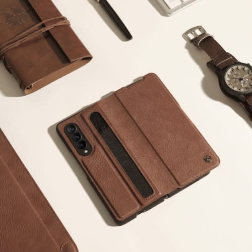 Nillkin Aoge Leather Cover Case For Samsung Galaxy Z Fold 3 - Brown