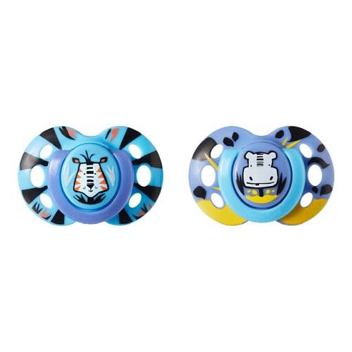 Closer To Nature Fun Style Baby Pacifier, 2 Packs Blue Safari