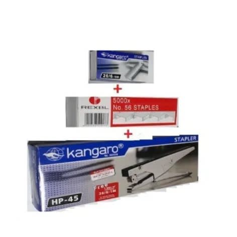 Kangaro Stapler 45 With Free 1 Box Of 1000 Staple Pins - Silver