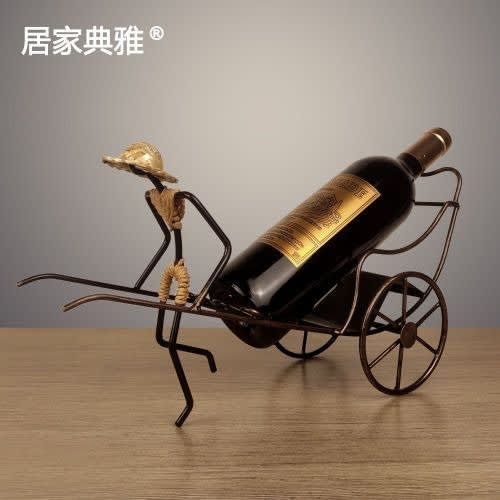 Nostalgic Chinese Craft Retro Iron Wine Holder
