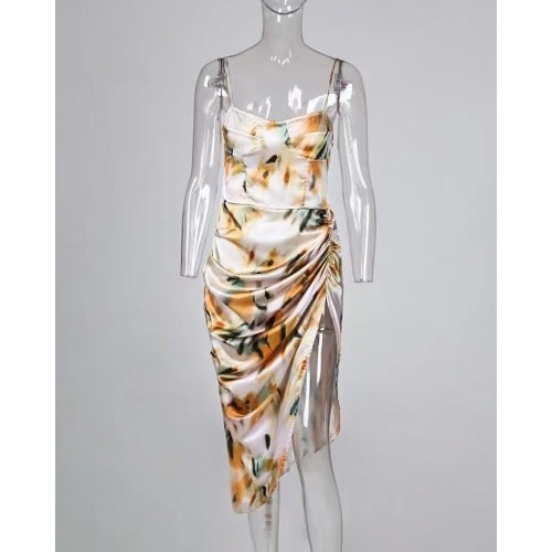 Multi Color  Dress With Slit