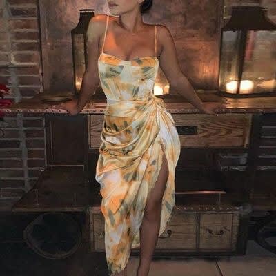 Multi Color  Dress With Slit
