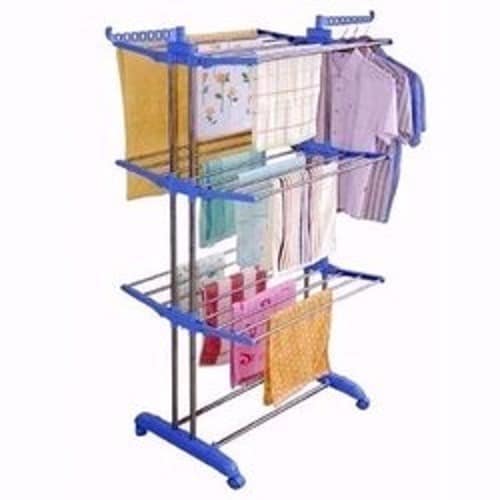 3 Layer Foldable Cloth Hanger With Wheels