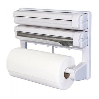Triple Paper Dispenser Cling Film Wrap Aluminium Foil Kitchen Roll Holder