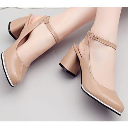 Low Blocked Heel Comfortable Work Shoes