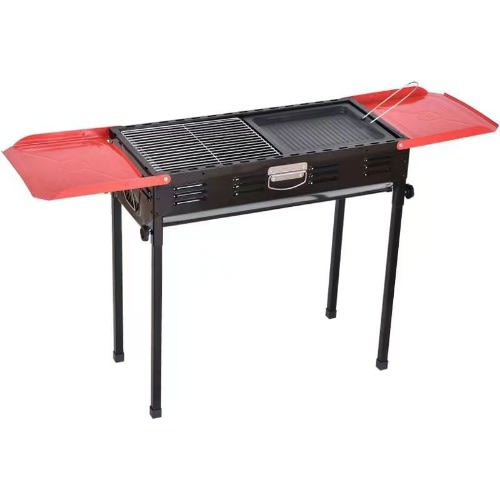 Portable Foldable Outdoor Barbecue Grill - Black