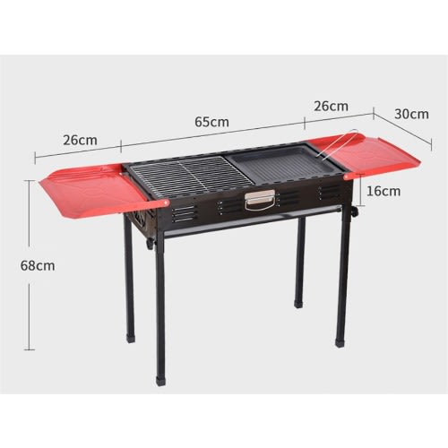 Portable Foldable Outdoor Barbecue Grill - Black