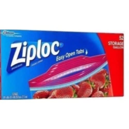 Ziploc Storage Bag - Gallon (26.8cm X 27.3cm) -52 Pieces X 2packs