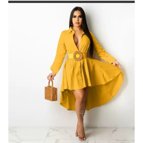 Shirt Dress - Yellow