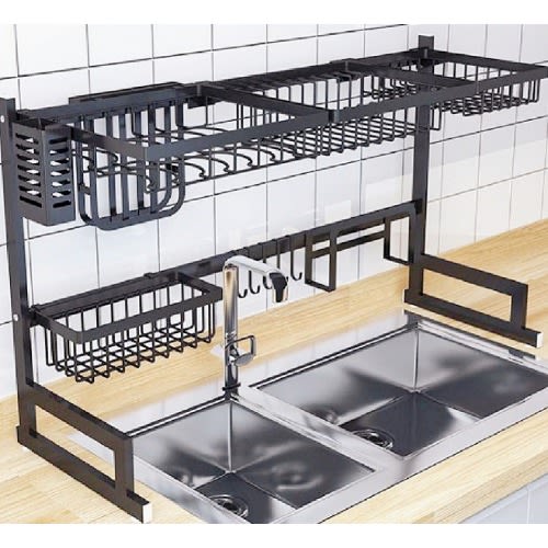 Over The Sink 85cm Stainless Steel Dish Drainer Rack