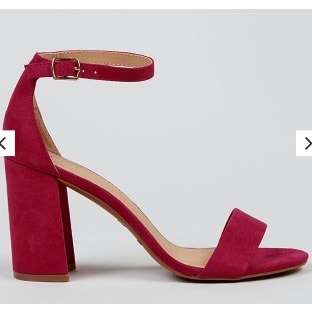 Suedette 2 Part Platform Block Heel Sandals - Pink