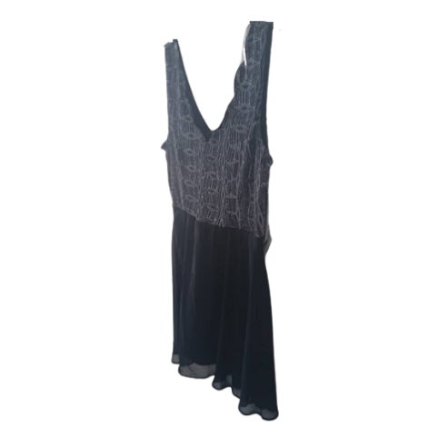 Silver Sequin Top Black Flay Dress