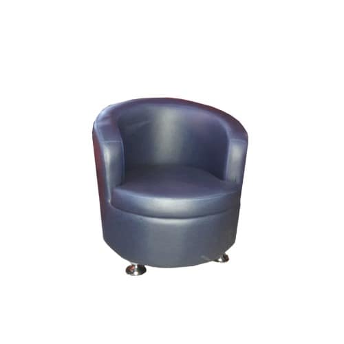 Single Leather Sofa-Black