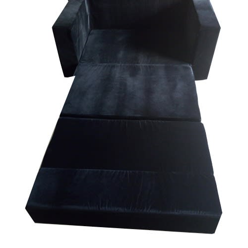 2-seater Convertible Sofa Bed With Arm Rest - 62 X 24 X 18" - Black