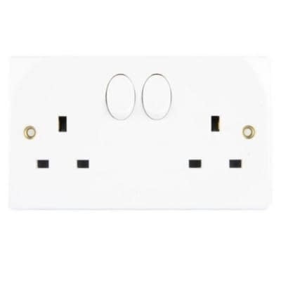 Abb 2-Gang 13a 3-pin Switched Socket Outlet
