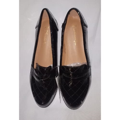 Black Patent Leather Ladies Office Loafers