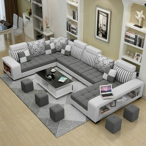 Allita Lite Grey U-shape Sofa Set