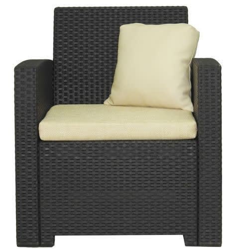 One-seater Rotan Chair With Leather Seat