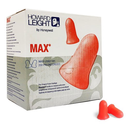 Howard Leight By Honeywell Max Corded Disposable Foam Earplugs - 100 Pairs - Max-30