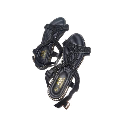 Rhinestone Sandal For Ladies- Black