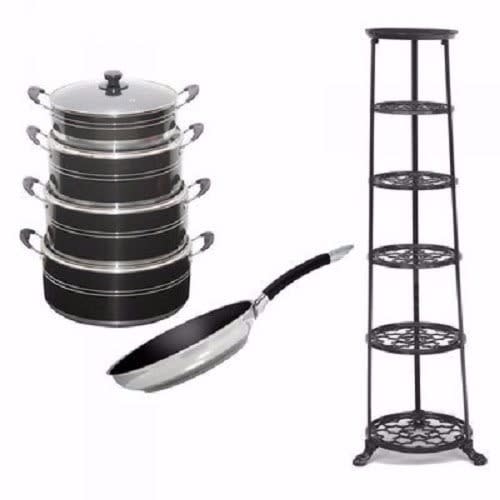 Pots- Fry Pan- Pot Stand Bundle + Free Gift