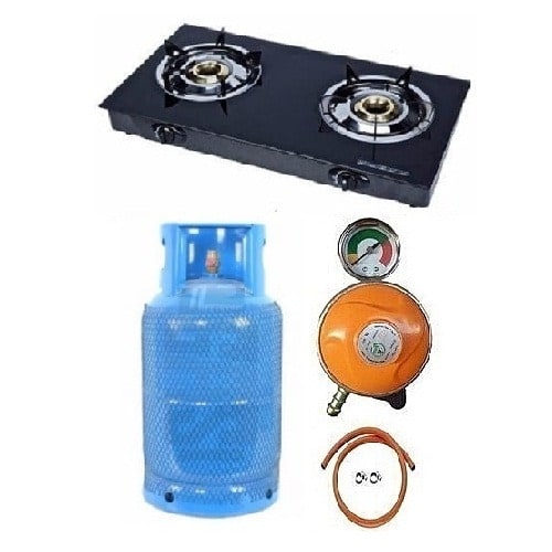 Glass Cooker + 12.5KG Cylinder + Regulator + Hose + Clip