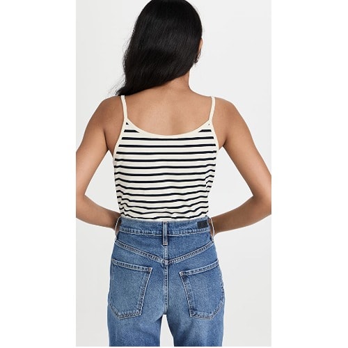 Femme Slfivy V-neck Strap Top - Blackwhite