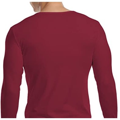 Long Sleeve Slim Fit Tees - Wine