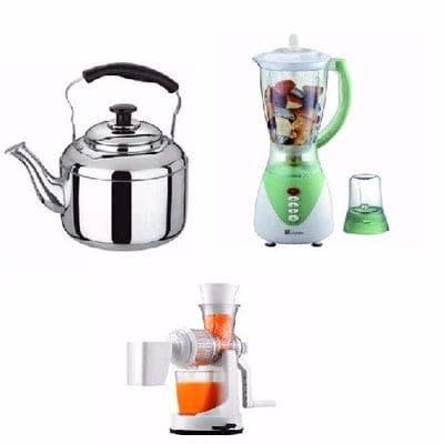 Manual Fruit & Vegetable Extractor + 3l Kettle + Quality Blender