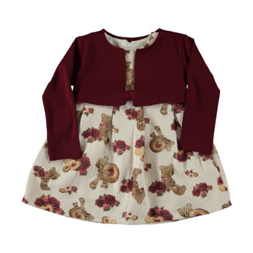 Short Sleeve Girl Dress  With Bulero