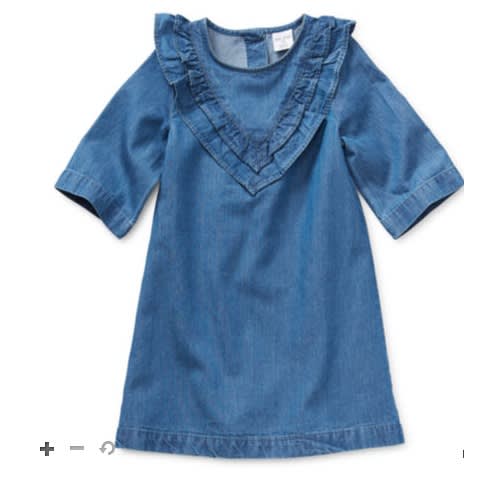 Toddler Girls Balloon Shift Denim Dress