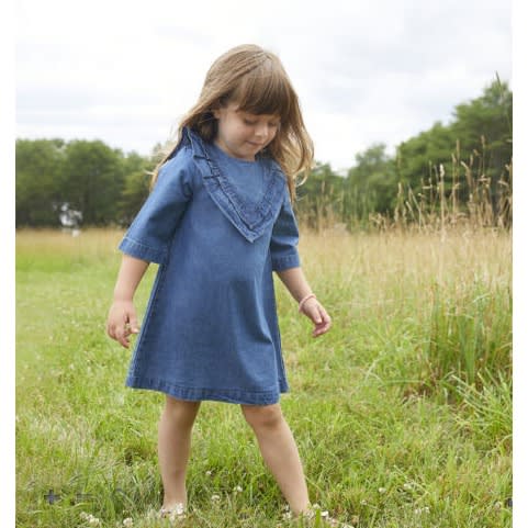 Toddler Girls Balloon Shift Denim Dress