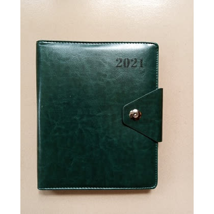 Exotic Leather Diary 2021. Green.  17cm X 22.7cm. 200pages